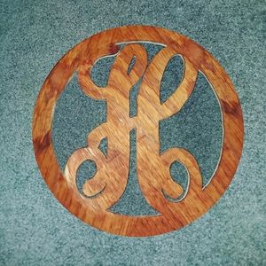 Wooden monogram letter H